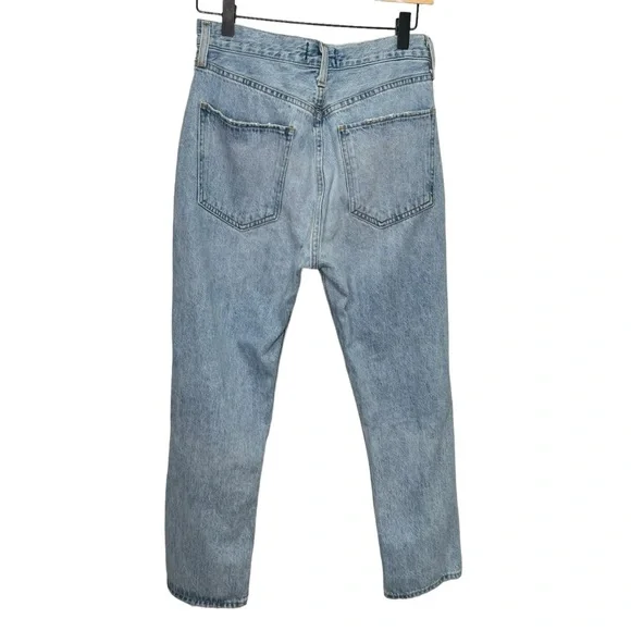 Agolde Riley High Rise Straight Crop Jeans Distressed Size 27 - Picture 4 of 16